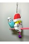 Santa Claus Figured Bird Perch with Hat and Bells - 3