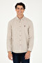 Men's Beige Long Sleeve Basic Shirt 50293980 -Vr011