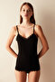 Wool Lace Wool Black Undershirt