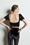 Black Bloom Puff Bustier - 4