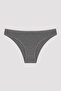 Gray Cotton Lotus Slip Panties - 4