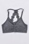 Gray-melange Girl's Lace, Seamless Half Tank Top