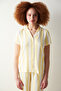 Base Spring Yellow Button Shirt Pants Pajama Set - 2