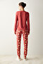 Red Thermal Suit - Cute Breakfast Pajama Set - 5