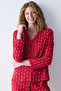 Bloom Red Buttoned Shirt Pants Pajama Set - 3