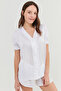 Optical White Bridal Pure Satin SS Shirt and Shorts Pajama Set - 2