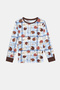 Cotton Boy's Hedgedog 2-Piece Multicolor Pajama Set - 6