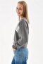 Anthracite Printed Crop Sweat - 2
