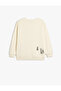 Sweatshirt with Dog Print, Crew Neck, Long Sleeves, Embossed - 2