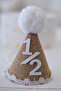 New Season Straw Retro Lace Detailed Pompom Mini 1/2 Half-Age Hat Crown 6Months 6 Months Henna