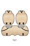 Linen Anti-Sweat Car Seat Cushion Set Seat Protection Cover Yali Series Front Rear Set Tan - 5