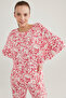 Pink Melange Pink Flowers Sweatshirt - 2