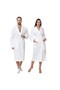 White Color 100% Cotton Fabric Shawlak Model Otel Bathrobe (L-Xl-2Xl) 1000 Grams - 7