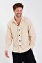 Beige Thick Winter Fleece Shirt - 5