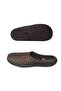 Men's Dark Brown-Cream Line Patterned Orthopedic Sole Daily Indoor Slippers Gzeer202-302 - 5