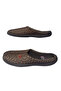 Men's Dark Brown-Cream Line Patterned Orthopedic Sole Daily Indoor Slippers Gzeer202-302 - 4