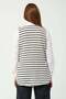 Women's Striped Gold Button Detailed V-Neck Knitwear Vest White - 6