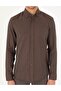 Brown Slim Fit Long Sleeve Shirt 50292248-Vr029 - 6