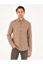 Light Brown Slim Fit Long Sleeve Shirt 50297998 -Vr002