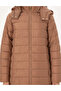 Brown Hooded Quilted Coat 50297299-Vr015 - 7