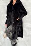 Women's Black Snap Buttoned Ankles Knitwear Detailed Hooded Premium Long Fur
