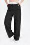 Trousers Palazzo Garni Belted Pinstripe - Black