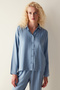 Lucy Blue Shirt Trousers Blue Pajama Set - 3