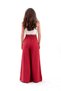 Wide Belt Wide Leg Straight Linen Women's Trousers - Dried Rose - 6