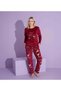 New Season Trend Model Velvet Mother/Daughter Pajamas Set 2776-Burgundy - 6