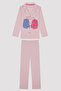 Girl's Warm Hug Pink Pajama Set - 6
