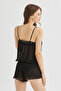 Black Pleat Pajama Set - 5