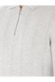 Cream Melange Slim Fit Zippered Polo Neck Sweater 50300505-Vr159 - 7