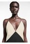 Two-Color Satin Dress - 5