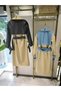 Imported Bonded Fabric & Leather Fabric Lined Trench Coat Black Nhn132 - 6