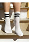 Pack of 6 Unisex Quality Fashion White Black Striped College Socks - 4