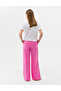 Pink Elastic Waisted Loose Fit Trousers 50263029-Vr167 - 4