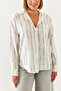 Women's White Modal Single Pocket Patterned Shirt 60211024 - 6