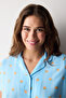Fruits Blue Button Shirt Pants Pajama Set - 3
