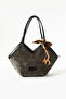 Women's Zippered Suede Scarf Detailed Shoulder Strap Bag