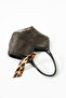 Women's Zippered Suede Scarf Detailed Shoulder Strap Bag - 3