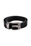 Genuine Leather Black Men's Belt with Metal Buckle - 3