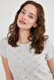 Light Gray Melange Sweet Love Waffle Ss T-Shirt - 3