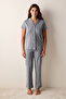 Cotton Maisie Gray Buttoned Shirt Pants Pajama Set - 2