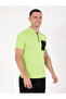 Green Slim Fit Zippered Polo Neck T-Shirt 50263936-Vr022