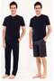 Men's Navy Blue 3-Piece Pajama Set
