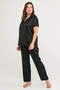 Black Minimal Dark Satin Pajama Set - 4