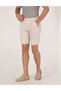 Stone Slim Fit Linen Blend Bermuda Shorts with Elastic Waist 50264863-Vr049 - 2