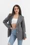 Anthracite Striped Polyviscose Jacket - Three Pocket Flap - 4