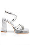 Platform Women's Sandals with Piping - Ankle Strap - 3