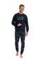 U.S. Polo Assn. 18841 Men's Long Sleeve Elastic Leg Comfortable Home Wear-Dark Blue
